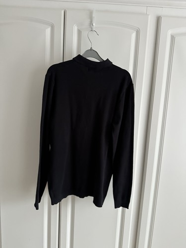 Men’s Black Long Sleeved Next Polo Top UK Size M - Picture 6 of 7