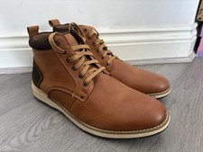 Image of Hush Puppies Dean Mens Brown Leather Chukka Boots - Size UK 12 - New No Box