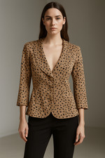 Vtg 30s 40s Jacket Blazer M Leopard Animal Print Nipped Waist Tailor Made Pinup