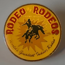 Vintage Phoenix JAYCEES RODEO of RODEOS 1.5” Enamel Lapel Pin Cowboy Bronc