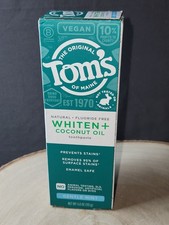 Tom's Toothpaste Whiten Coconut Oil Gentle Mint 4oz Exp 03/2028