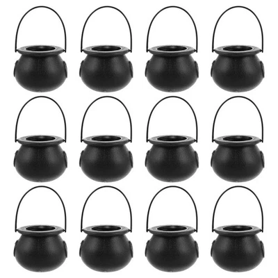 12 Pcs Seau De Bonbons D'halloween Pot Porte-bonbons Chaudron Sorcière - Photo 1/4