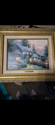 Thomas Kinkade Juliannes Cottage Limited Edison Of 2000 Lithograph with C.O.A