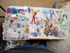 Jewelry Craft Lot 4 Lbs 14 ozs Mixed Beads Findings case For DIY Projects