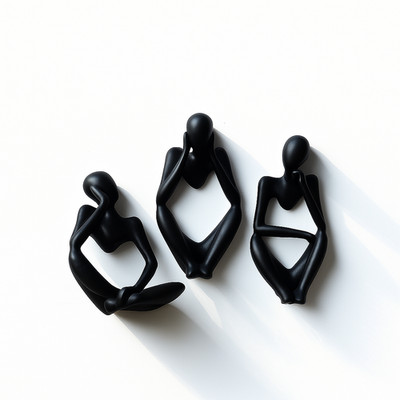 3 Nordic Figuren Schwarz Figur Skulptur Pop Art 3D Optik Tier Tiere Decor Deko
