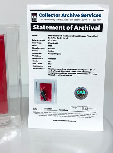 CAS 90 - Vintage 1983 Gi Joe - Hawk - Red Back File Card - NEAR MINT+ - Picture 2 of 11
