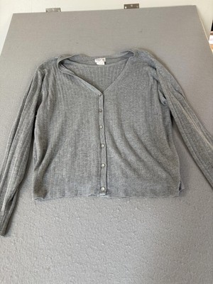 Vintage Bobbie Brooks Sweater Womens Large Button Up Ribbed Knit Made USA 90s