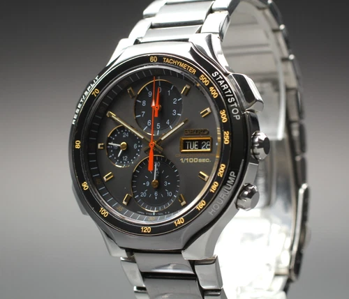 OH Vintage [N MINT+] SEIKO Chronograph 7T59-7A00 Gray Dial Men's Qz Watch JAPAN
