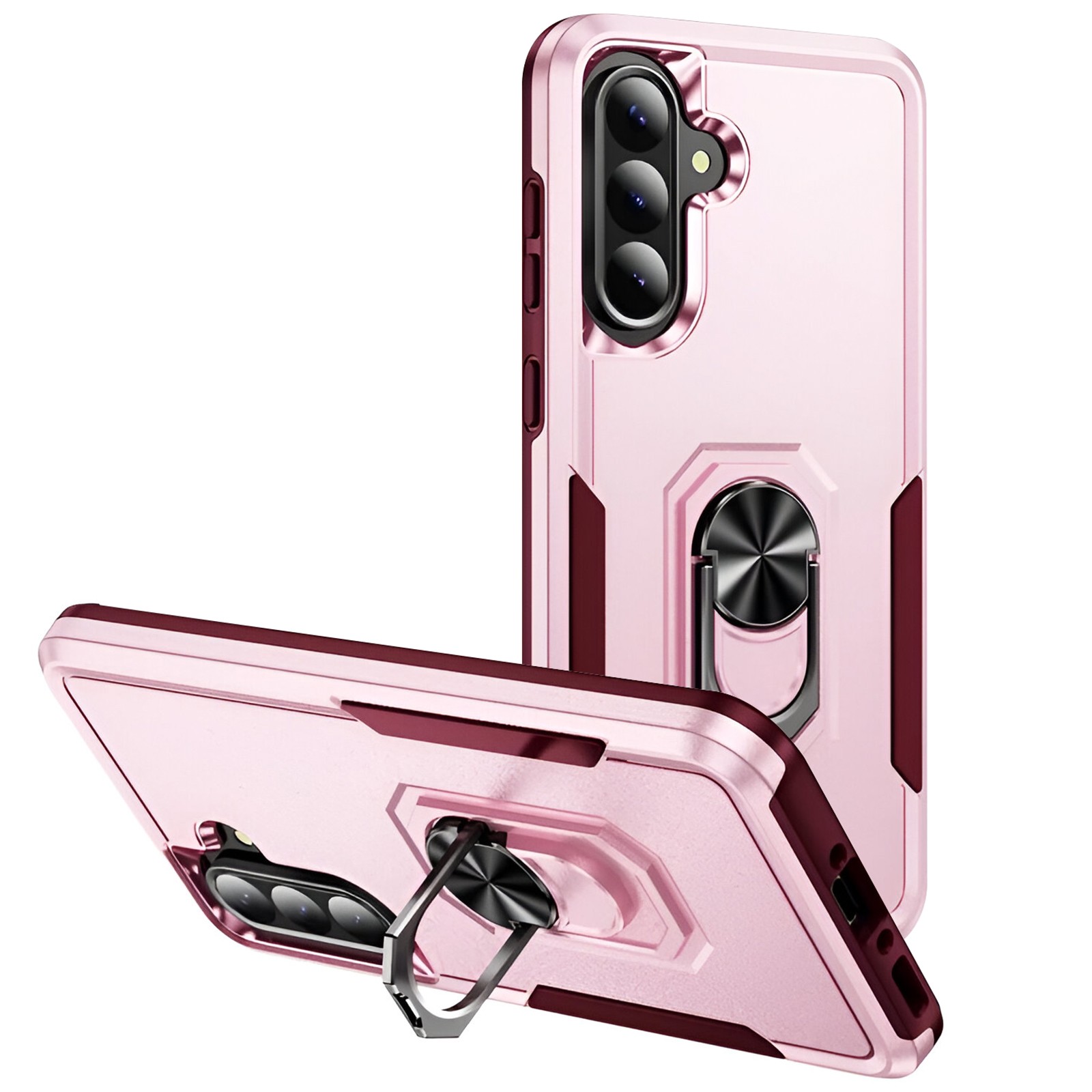 Coque antichoc Galaxy A56 anti-rayure rose bague de maintien