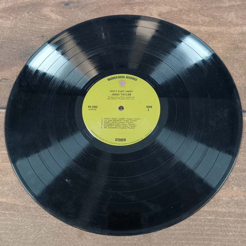 James Taylor Sweet Baby James Vinyl Record LP Warner Bros Records WS 1843 - Image 4 of 4