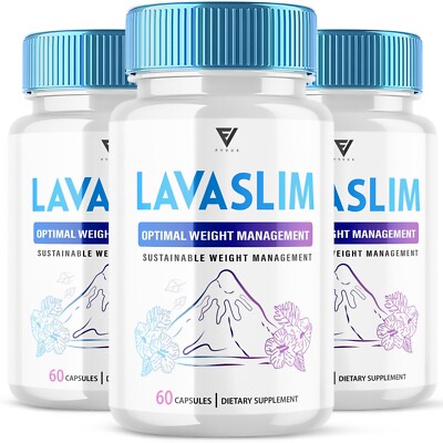 (3 Pack) Lava Slim For Weight Loss and Fat Burn Maximum Strength (180 Capsules)