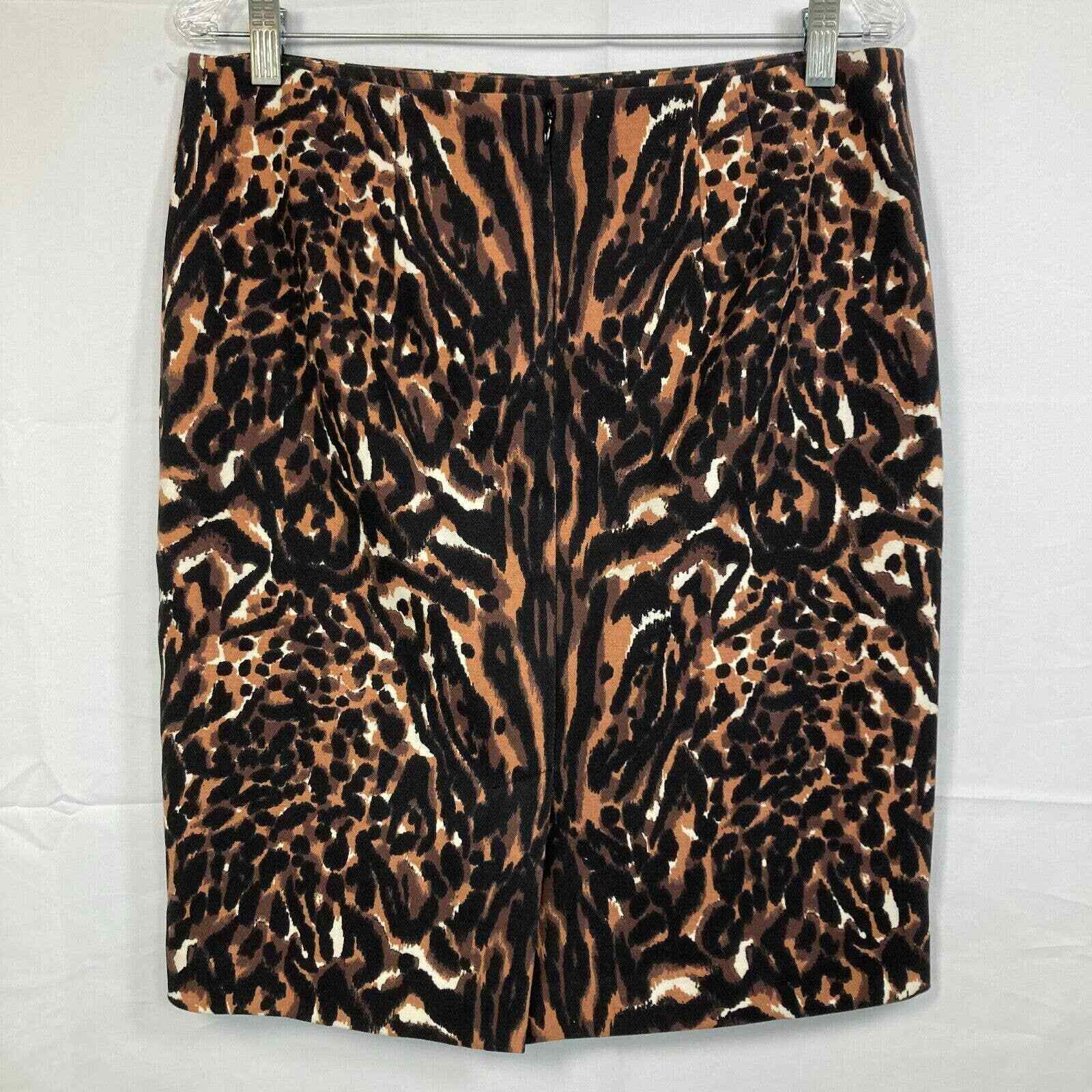 Talbots Skirt Womens Sz 10 Black Brown Tiger Anim… - image 3