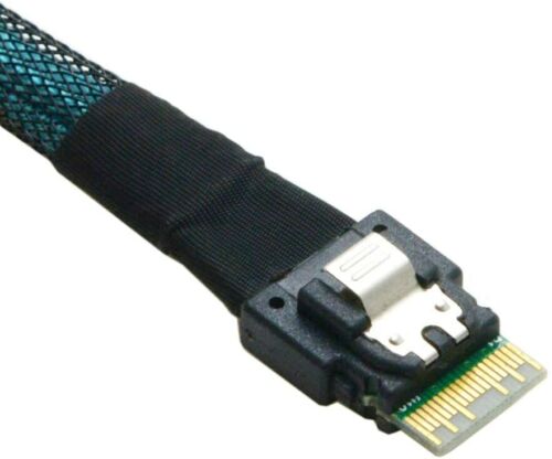 Slim Line SAS4.0 SFF-8654 38-poliger Host auf 4-SATA 7-polige Zielfestplatte Fanout Raid-Kabel - Bild 3 von 9