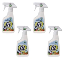 4 Pack FIT Organic Fruit & Vegetable Produce Wash USDA-Certified 12 Oz 4 Bottles
