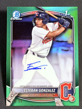 2025 Bowman Chrome 1st GREEN REFRACTOR AUTO Esteban Gonzalez 72/99