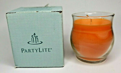 PartyLite Mini Barrel Glass Jar Candle Bestburn 3.7oz  Orange Zest P6D/G33350