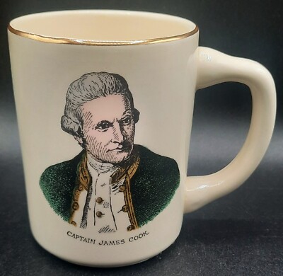 Coffee Mug , Capt. James Cook , H.M.S. Resolution , 22 Kt Gold