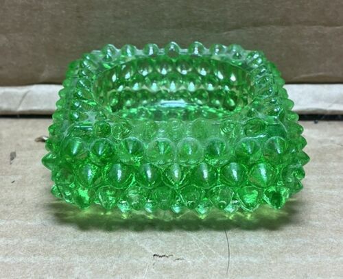 Vintage Green Glass Studded Trinket Box - Photo 1/3