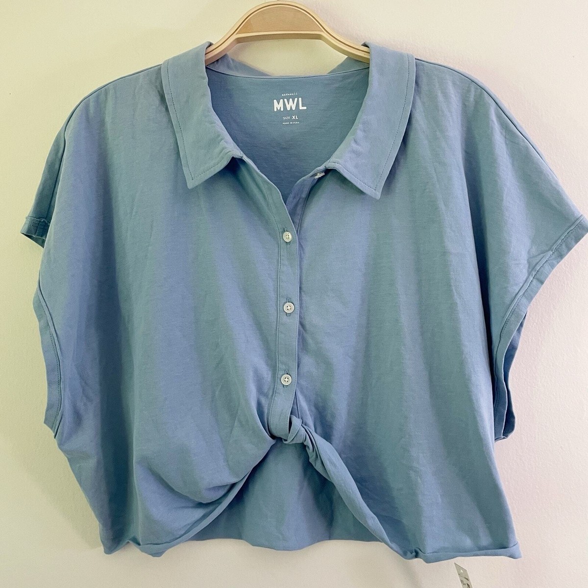 NWT Madewell MWL Polo Twist Tee: Botanical Dye Edition Size