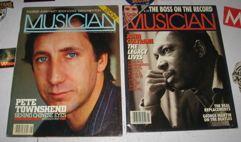 MUSICIAN MAGAZINE Lot of (2) August 1982 PETE TOWNSHEND, July 1987 JOHN COLTRANE