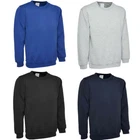 KIDS PLAIN JERSEY TOP LONG SLEEVE BOYS GIRLS COSY FLEECE SCHOOL SWEATSHIRT TOP