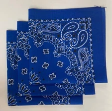 Made In The USA Paisley Bandana 22" x 22" (3 Pack) 100% Cotton - Wide Selection