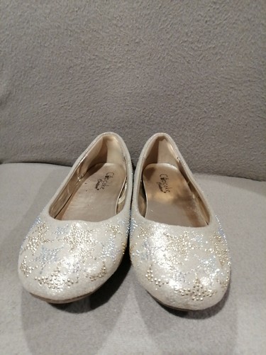 Cupcake Couture Cristal 531344 Size 2 Girls Round Toe Flats Glitter Ballet Shoes - Picture 3 of 7