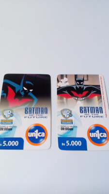 2 Batman Beyond of the Future Telefon Karten aus Spanien un1ca, 5000 Bs, aus1998