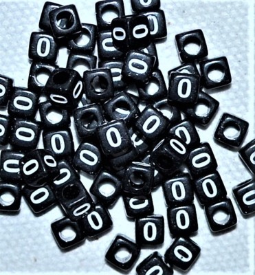 100 Stück AAA-Qualität Acryl 6 mm SCHWARZ Würfel Zahl, Einzelnummer 1234567890