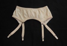 CROWN Lace Embroidery Adjustable 4 Strap Beige Garter Belt Plus Size 44/7XL