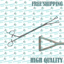 VATS Duval Clamp with Ratchet 13.5" Curved 1x2 Debakey Jaw Thoracic instrument