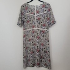 Weston Anthropologie Floral Multicolored Print Short Sleeve Shift Dress S