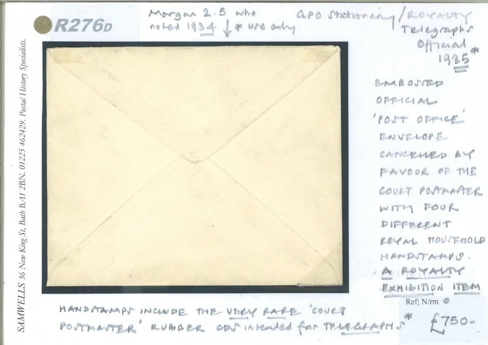 GB GPO OFFICIAL Card RARE ROYALTY POSTMARKS 1935 KGV {samwells-covers}R276d - Image 4 of 4