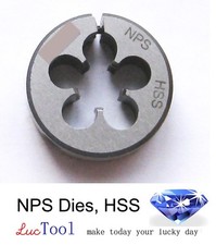 1-11 1/2 NPS Pipe Die Round Adjustable Split Die 2-1/2” OD HSS Straight Thread