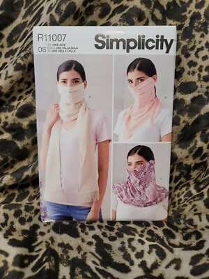SIMPLICITY Sewing Pattern R11007 FASHION FACE COVERS One Size NEW UN-CUT(2144