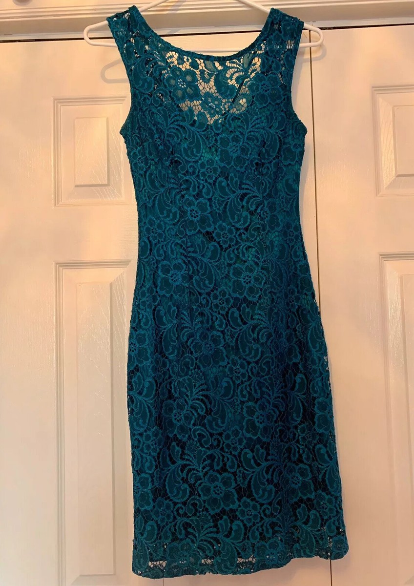 Le Chateau Elegant Lace Blue Fitted Cocktail Dress Size XXS | eBay Le Chateau Elegant Lace Blue Fitted Cocktail Dress Size XXS | eBay