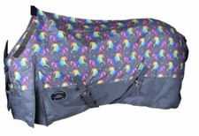 1200D Unicorn Waterproof Winter Turnout Horse Blanket 300 gr. fill 70" 76" 78"