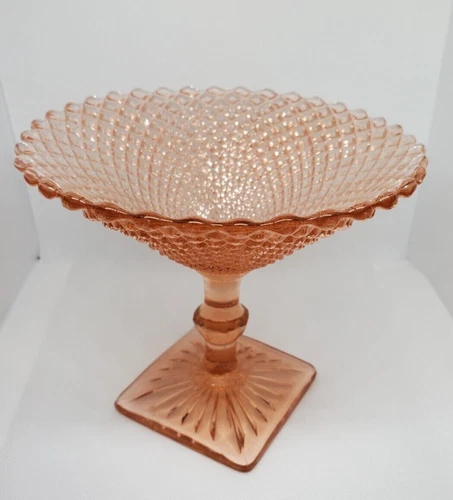 Miss America 1930s Vintage Anchor Hocking Pink depression Glass Compote Dish