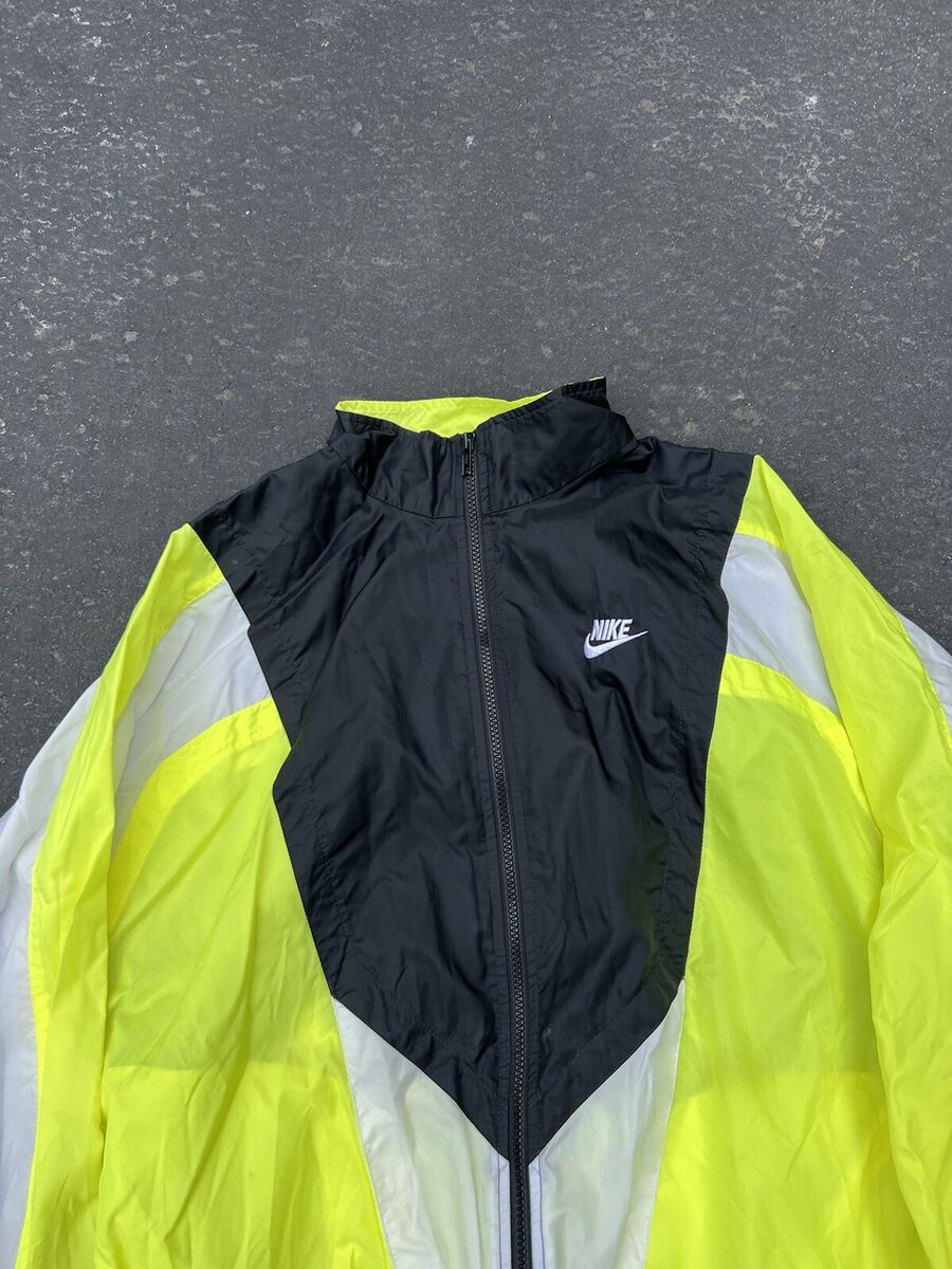 VINTAGE 90s Nike Windbreaker Track Jacket Mens L LOGO Neon VINTAGE 90s Nike Windbreaker Track Jacket Mens L LOGO Neon