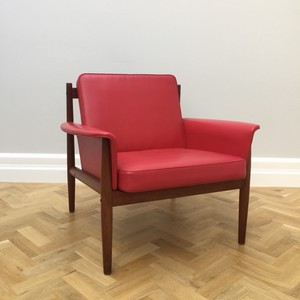 Mid Century 1960s Grete Jalk Teak Lounge Chair For France Son Ebay
