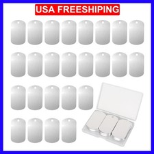 25 Pcs Aluminum Tags for Engraving,Rectangle Stamping Blanks Tags,Sliver Mili...