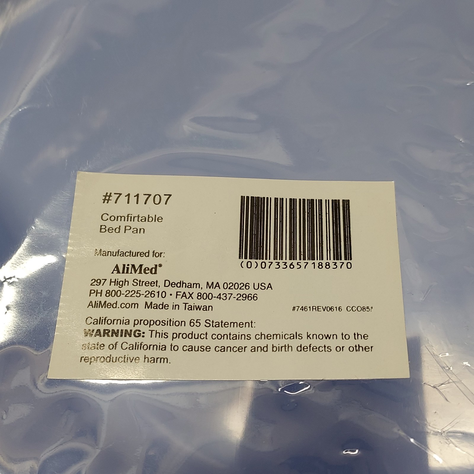 ALIMED COMFORTABLE LOW PROFILE BED PAN 14-1/4“x15“x3“ 325 LB, 2qt capacity NEW