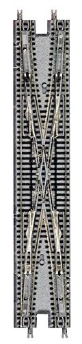 Rokuhan Z Gauge Scale R078 Classic Track Double Crossover 220mm X 1pc Brown