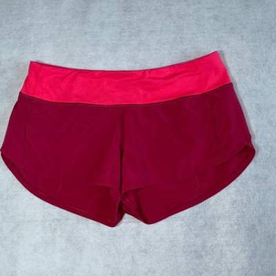 Lululemon Red/Magenta Speed Up Shorts Women s Size 6 EUC