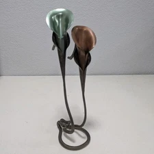 hand-wrought metal calla lily candle holder sculptor Jack Brubaker