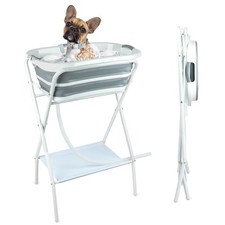BWOGUE 2 in 1 Portable Dog Bath Tub Elevated Collapsible Bathtub Washing...