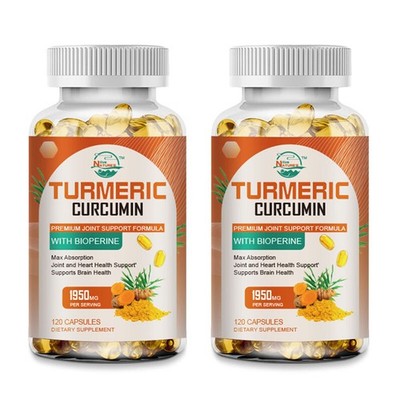 240 CAPSULES TURMERIC CURCUMIN EXTRACT TUMERIC BLACK PEPPER ANTIOXIDANT BEST