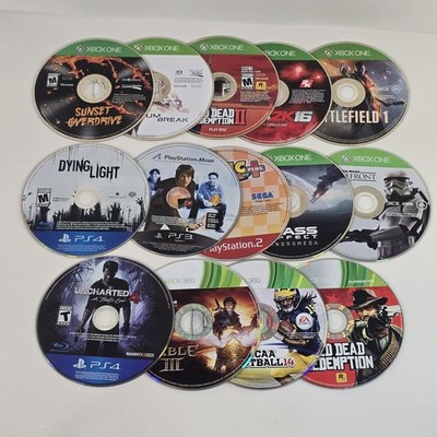 Xbox One PS4 PS3 PS2 Xbox 360 Game Disc Lot NCAA 14 RDR2 Dying Light Uncharted 4