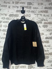 NWT Bixby Nomad The Open Stitch Sleeve Pullover Sweater Size XL - Black
