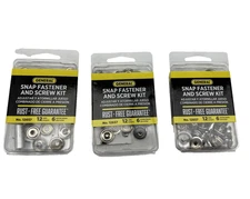 General Tools 12657 Snap Fastener & Screw Kit 12 Sets 6 Screw Bases Lot of 3